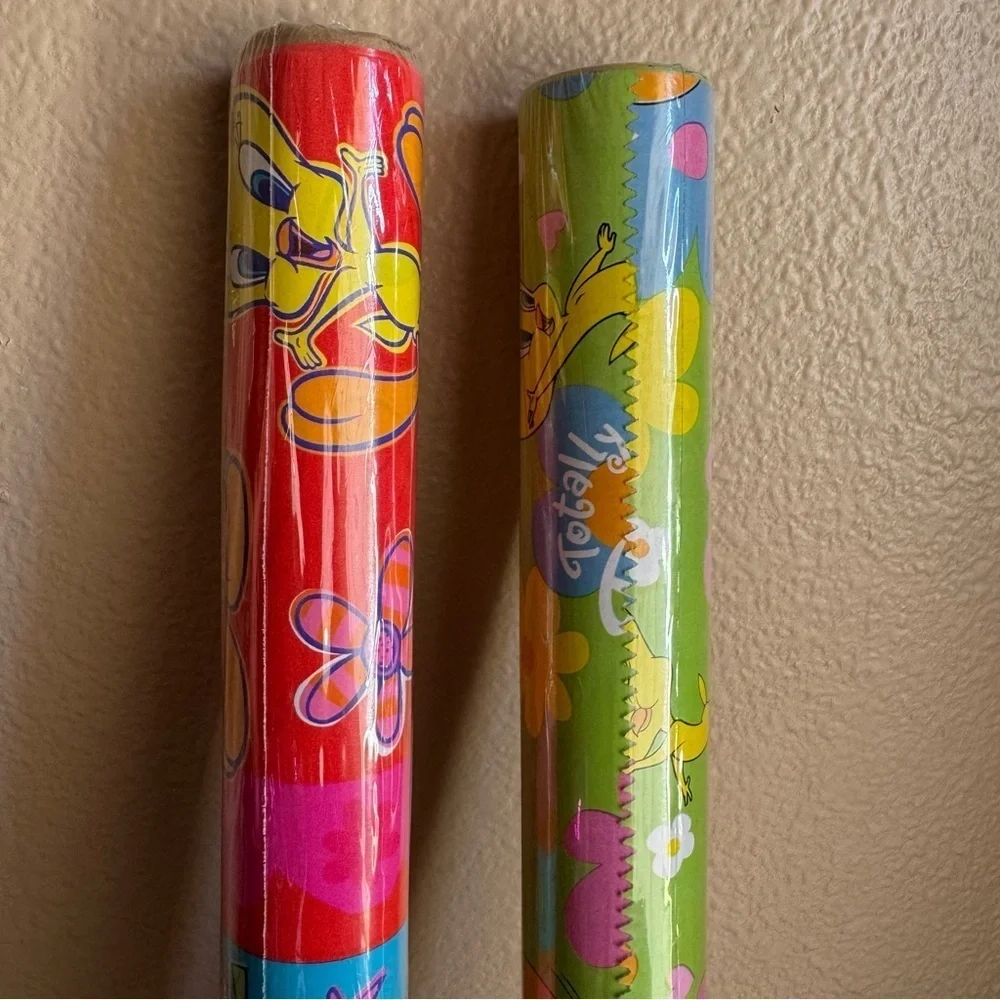 Vintage 1999/2000 Hallmark NIP Tweety Bird wrapping paper tubes set of 2